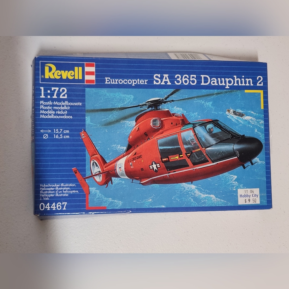 Eurocopter SA 365 Dauphin 2 1:72 Scale Revell Model Open Box Sealed Pieces